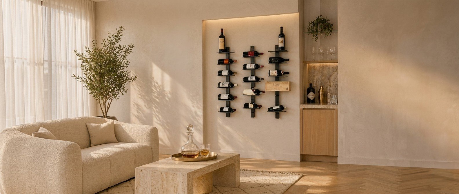 Étagères à vin murales modulables en métal