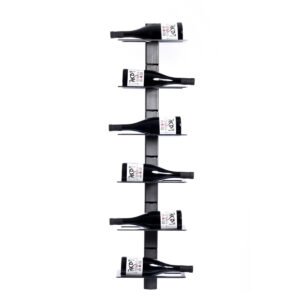 Etagere a bouteilles de vin modulable wineline contenant des bouteilles rangees croisees
