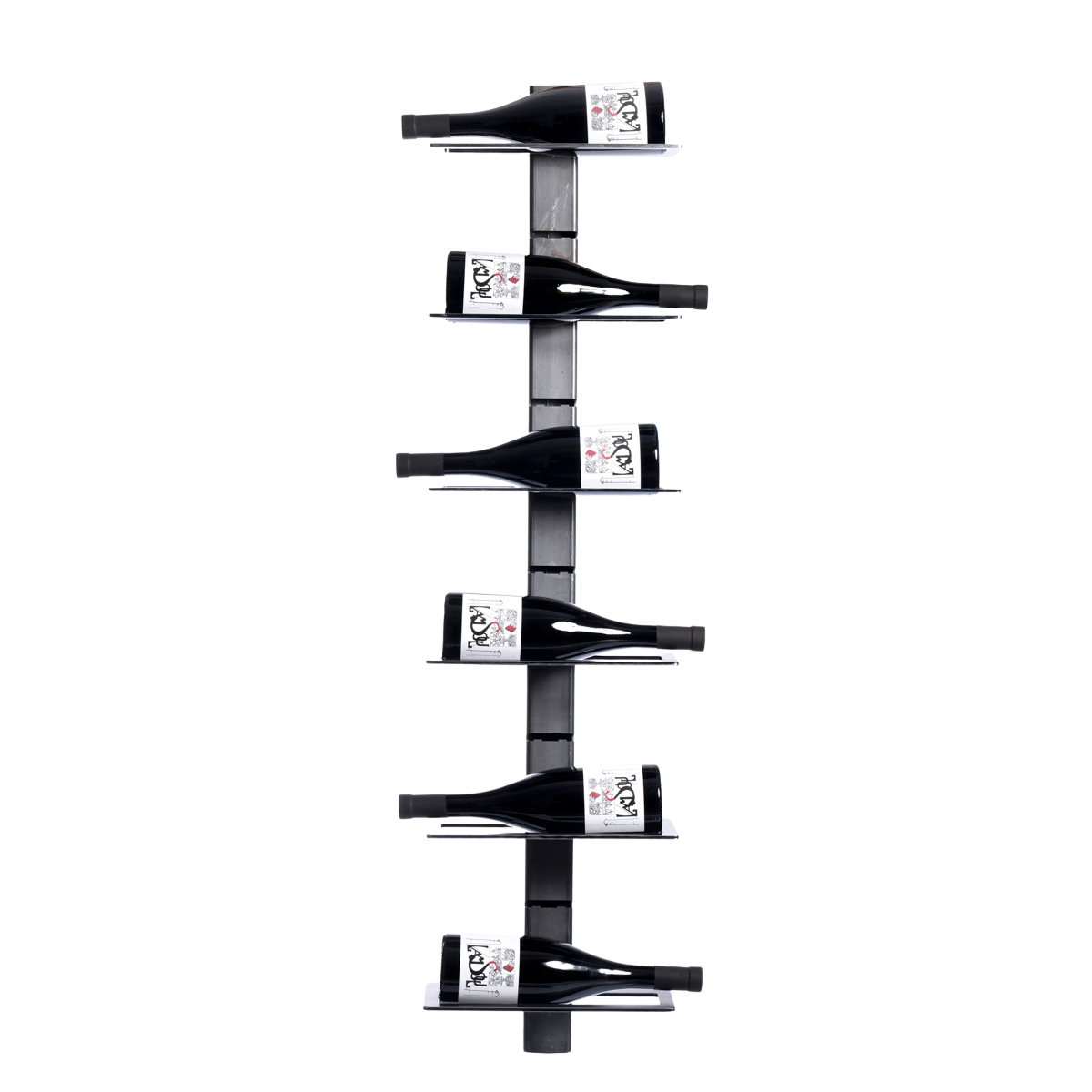 Etagere a vin modulable wineline contenant des bouteilles rangees croisees